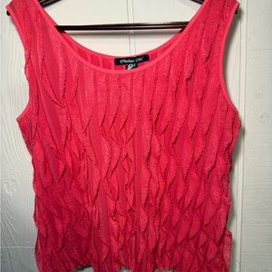 Chelsea M Women’s Sleeveless Tank Top Size XL Coral